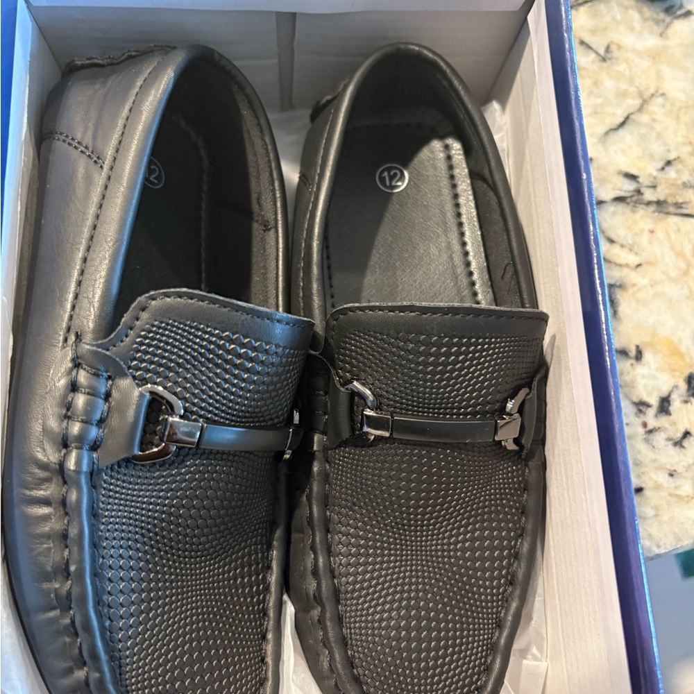 JABASIC Kids Black Dress Shoes